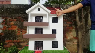 Building A BEAUTIFUL 3 STOREY mini HOUSE LIKE A Dream---Full Steps As Reality----DIY Mini House