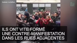 Une voiture de police incendiée en marge de la manifestation des policiers à Paris