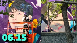 BTS Mural Progress / BTS 10th Anniversary / HYBE BTS Graffiti / Apobangpo 10 BTS Festa