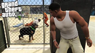 FRANKLIN, MICHAEL, AND TREVOR BREAKS CHOP OUT OF PRISON in GTA 5!!! (GTA 5 Mods)