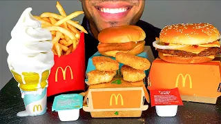 ASMR MCDONALD'S ICE CREAM CONE CHEESY QUARTER POUNDER CHICKEN NUGGETS FRIES FISH FILLET *BIG BITES*