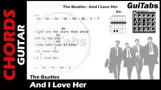 AND I LOVE HER 💗 - The Beatles ( Lyrics - GUITAR Chords 🎸- Karaoke )