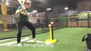 Softball Tee Drill to Prevent Dropping Back Shoulder
