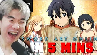 Reacting to Gigguk's Sword Art Online IN 5 MINUTES | Anime in Minutes