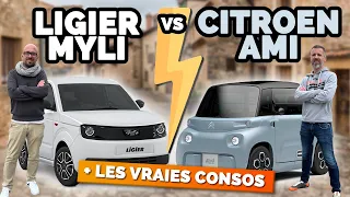 Citroen AMI vs Ligier MYLI : le duel des voiturettes électriques (+ point conso)