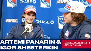 New York Rangers: Artemi Panarin & Igor Shesterkin Postgame Media Availability | Apr. 7, 2022