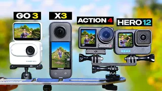 GoPro Hero 12 vs DJI Action 4 vs X3 vs GO 3 😲 WON'T EXPECT IT!