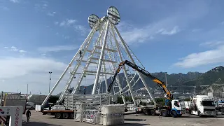 Salerno: continua il montaggio della Ruota Panoramica nel sotto Piazza della Concordia