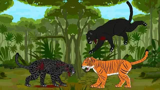 Black Panther vs Black Jaguar vs Tiger - DC2 Animation