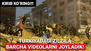 TURKIYADAGI DAXSHATLI ZILZILA, BARCHA VIDEOLARNI KANALIMIZGA JOYLADIK