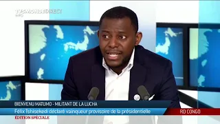 Présidentielle RDC - La Lucha soutient la CENCO selon Bienvenu Matumo