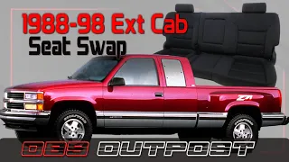 1988-98 Chevy Ext Cab Seat Upgrade to 2014-2018 Chevy Silverado GMC Sierra Crew Cab - OBS Outpost