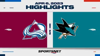 NHL Highlights | Avalanche vs. Sharks - April 6, 2023