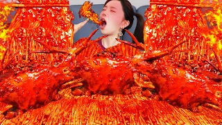 [Mukbang ASMR] Fantastic Taste 🦀 Spicy Braised Crab Enoki Mushrooms Seafood 🔥 Recipe eating Ssoyoung