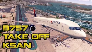 FSX HD Delta B 757-200 Takes off from San Diego KSAN