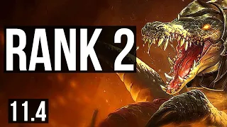 RENEKTON vs FIORA (TOP) | Rank 2, Rank 1 Renekton, 5/1/4 | KR Challenger | v11.4