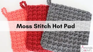 Moss Stitch Hot Pad | Easy Beginner Crochet Tutorial