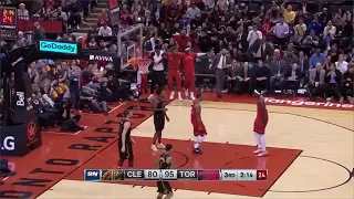 Norman Powell soars for a huge alley oop slam