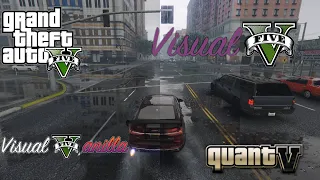 GTA V: Vanilla vs VisualV vs. Visual Vanilla vs QuantV Graphics Comparison - Rain