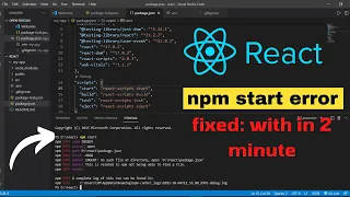 npm start not working / How to fix npm error React  /npm start error node js /npm start in vs  code