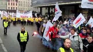 Manifestacja górników w Katowicach