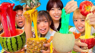 【実験】スイカ丸ごと！？フルーツスライム作ってみたら想像以上にすごすぎた！！！How To Make Fruits Slime