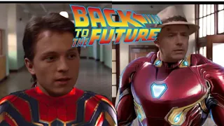 Deep Fake If Robert Downey Jr and Tom Holland in back to the future [deep fake]