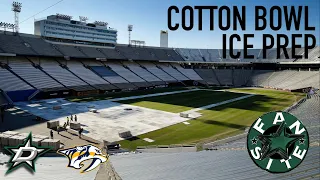 Ice preparation at the cotton bowl, Dallas Stars vs Nashville Predators Jan 1, 2020