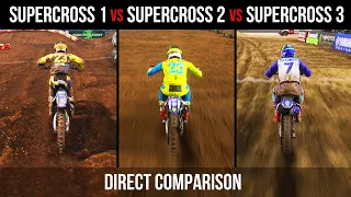 Supercross 3 vs Supercross 2 vs Supercross 1 - Direct Comparison Gameplay