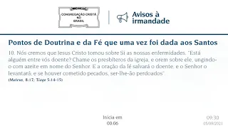 Culto Online CCB 05/09 2021 - 10:00