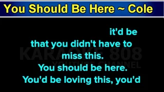 You Should Be Here ~ Cole Swindell Karaoke Version ~ Karaoke 808