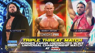 Aj Styles vs Randy Orton vs LA Knight - Triple Threat Match (1/3) | SmackDown 01/05/24
