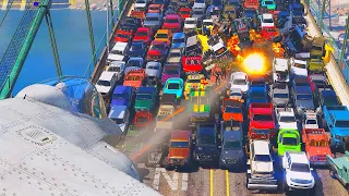 Epic Slow Motion Traffic Jam Explosion (GTA V)