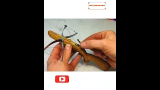 Miniature Wooden Crossbow #handmade #woodworking #crossbow #shorts #viral #miniature #weapons