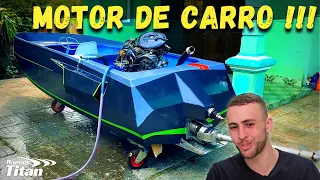 BARCO COM MOTOR DE CARRO !!!