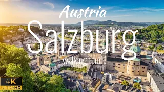 Salzburg , Austria    Walking Tour 2023 | 4K 60fps HDR | the most beautiful city Austria