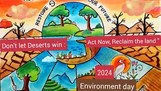 World environment day poster.Thme:Land restoration desertification and drought resilient poster 2024