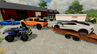 Moving teenager and his Lamborghini using U-Haul | Farming Simulator 22