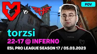 CSGO POV MOUZ torzsi (22-17) vs Heroic (INFERNO) @ ESL Pro League Season 17 / Mar 5, 2023