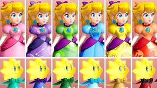 Princess Peach Showtime! - All Outfits (Dresses & Ribbons)