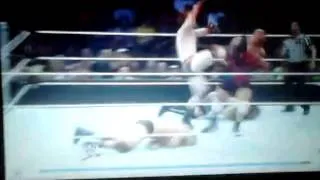 WWE The Usos vs RybAxel vs RVD&Sheamus ( main event 8/12/2014)