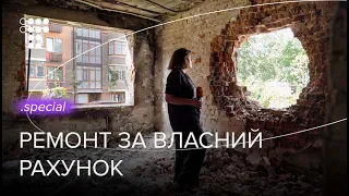 How do people live in buildings destroyed by the Russians