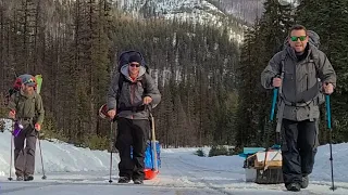 Snowshoe Hike-In Winter Camping | Pulk Sled & Snow Shelter Build