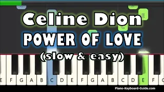 Celine Dion Power Of Love Slow And Easy Piano Tutorial