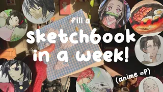 Finishing a Sketchbook in ONE Week (let's paint anime)🥺🥵