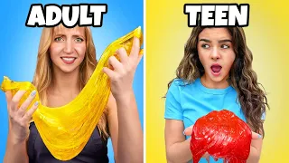 ADULTS VS TEENS SLIME CHALLENGE!!!