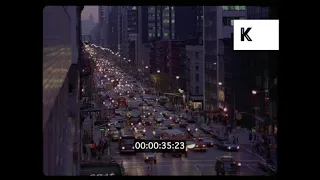 1974 NYC, Busy Traffic On 2nd Avenue, Dusk, 35mm