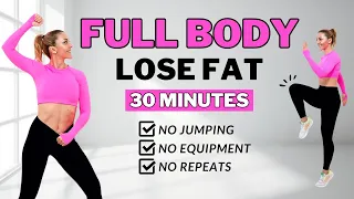 🔥30 Min Full Body Fat Burn HIIT (NO JUMPING)🔥Ab, Core, Arm, Back, Leg, Thigh & Cardio🔥ALL STANDING🔥