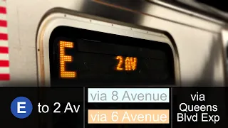 R160 E Train via 8 Avenue + via 6 Avenue line Announcements - To 2 Av