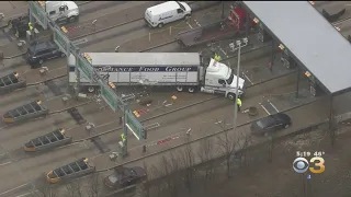 Accident Involving Tractor Trailer Clogging Up Three Lanes On Pennsylvania Turnpike